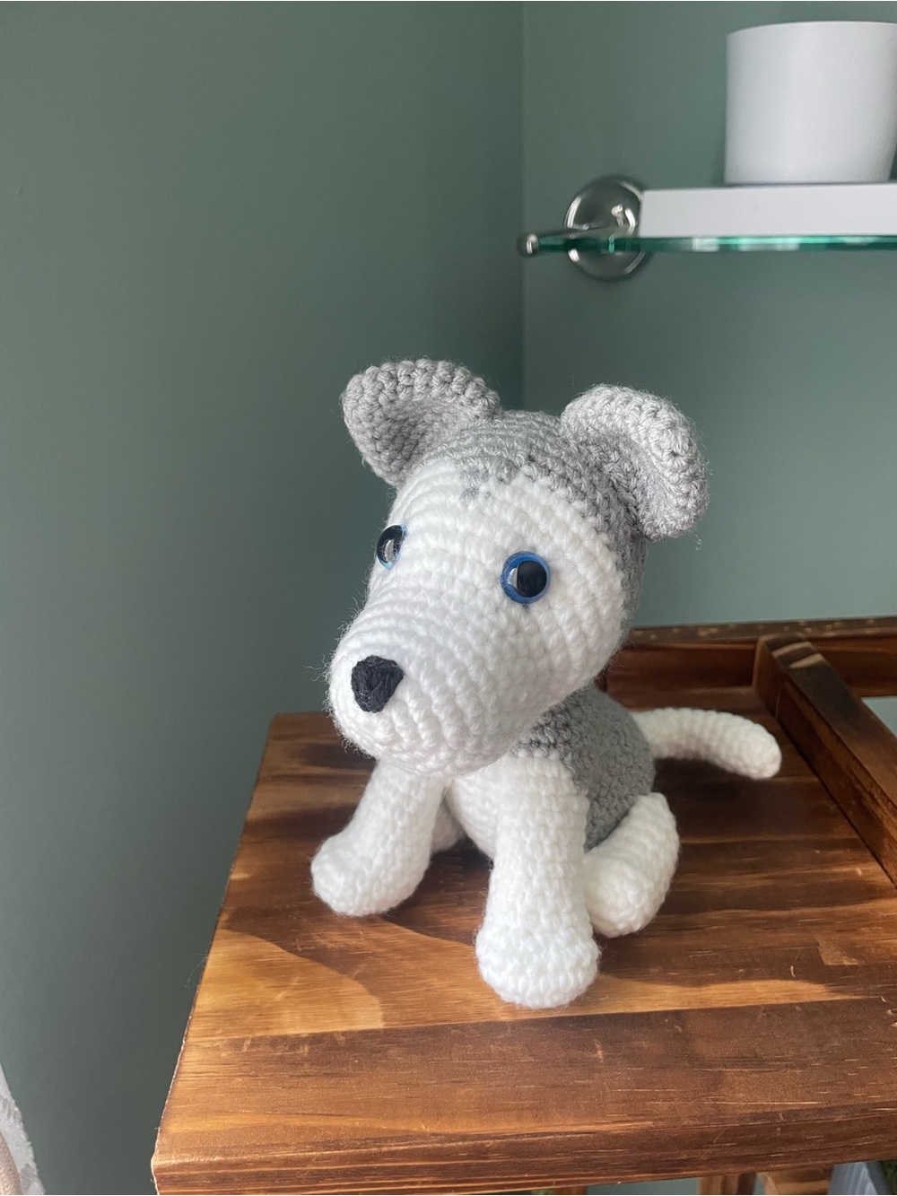 Handmade Gray & White Dog Plush Toy - Brand